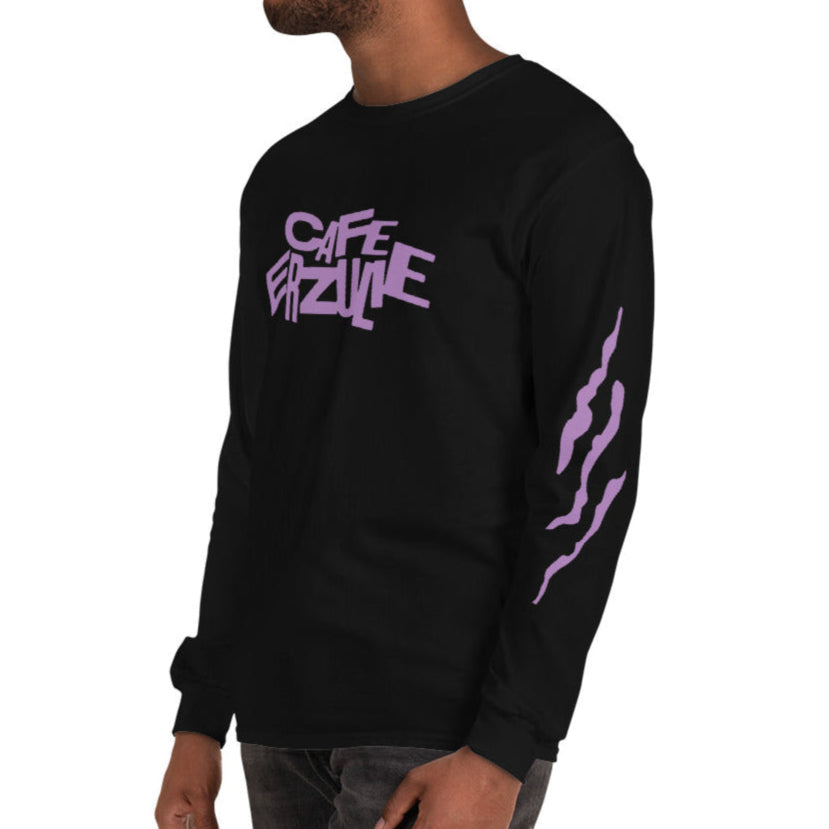 Rhythm and Flow long sleeve in black with purple logo