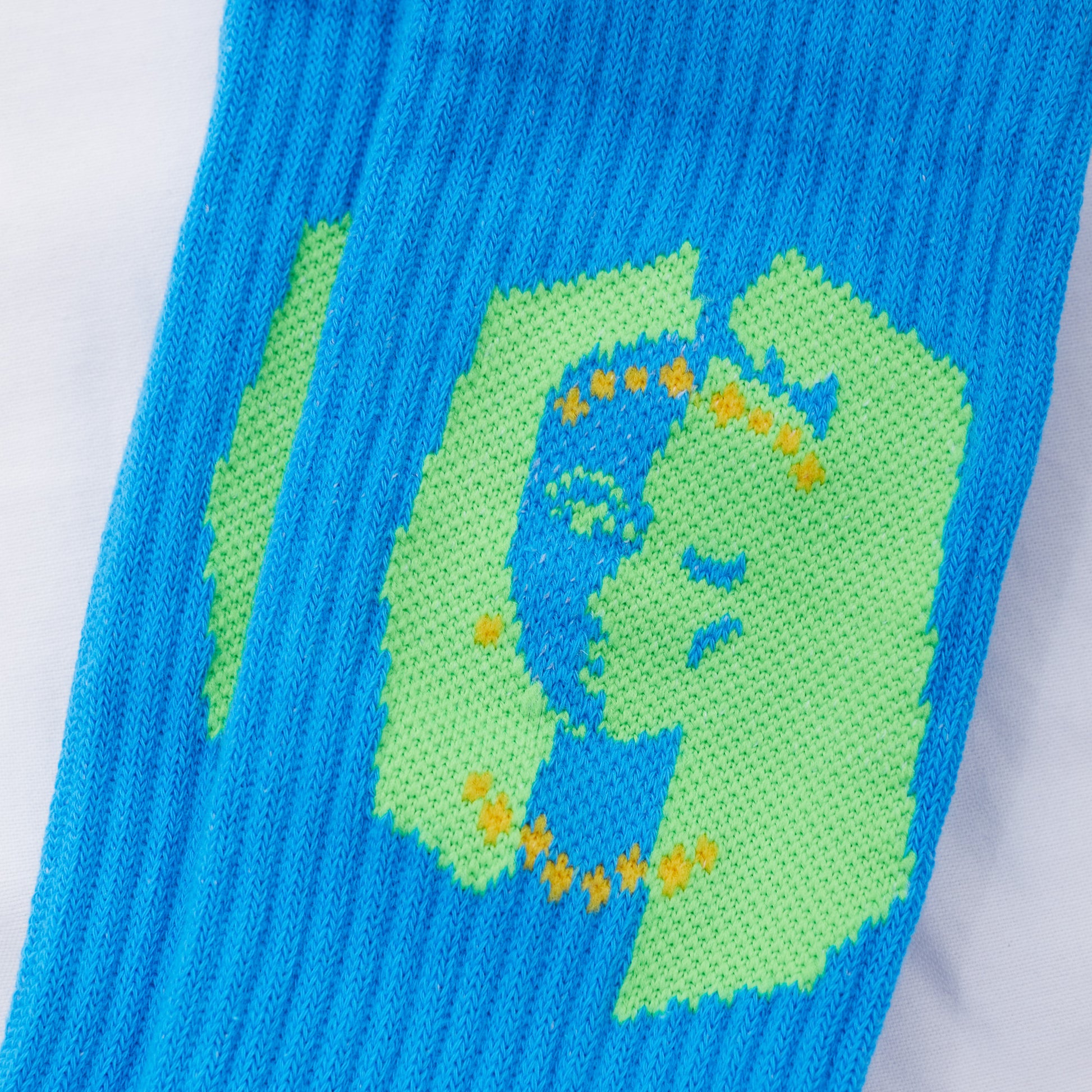 detail on brazil blue socks 